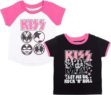 KISS Rock Band Girls 2 Pack Graphic Short Sleeve T-Shirt : Affiliate Product | CFF Radio