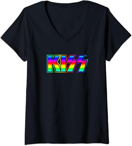 KISS - Crazy Night Logo Women's  V-Neck T-Shirt : Amazon Product Link | CFF Radio