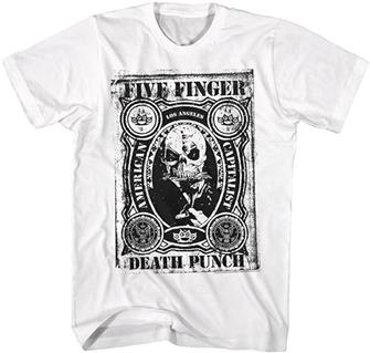 Five Finger Death Punch American Capitalist Mens White Short Sleeve T Shirt Heavy Metal Graphic Tees : Amazon Product Link | CFF Radio